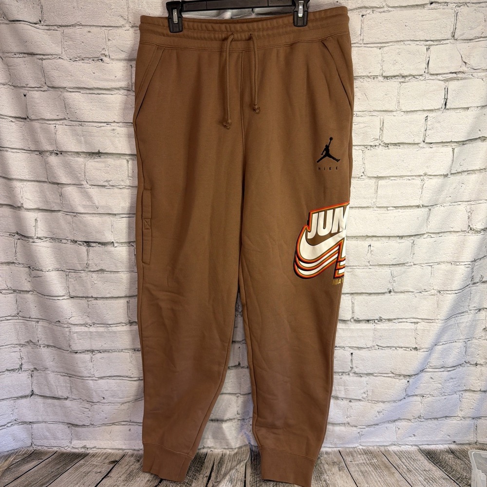 Nike Air Jordan Flight Heritage Pants Archaeo Brown Tan Mens Large DC9587 256